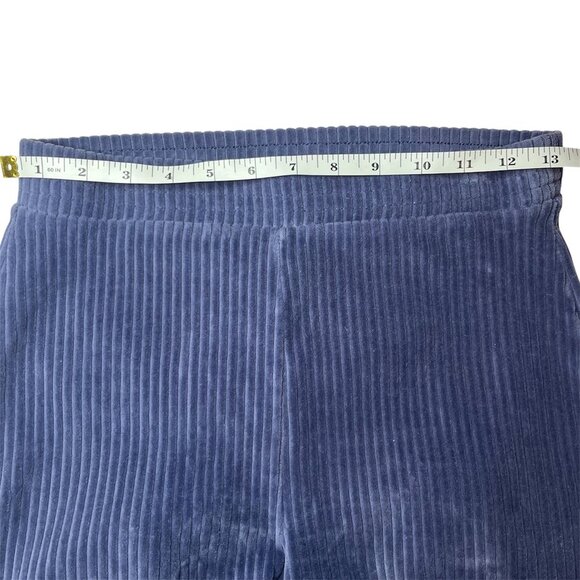 Aerie Navy Ribbed Corduroy Flare Pants Soft Cozy Vintage Y2K Fit High Rise Small - Picture 9 of 11